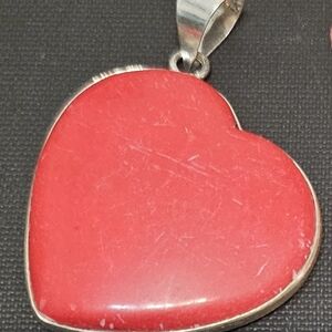 Heart-Shaped Red Pendant Necklace